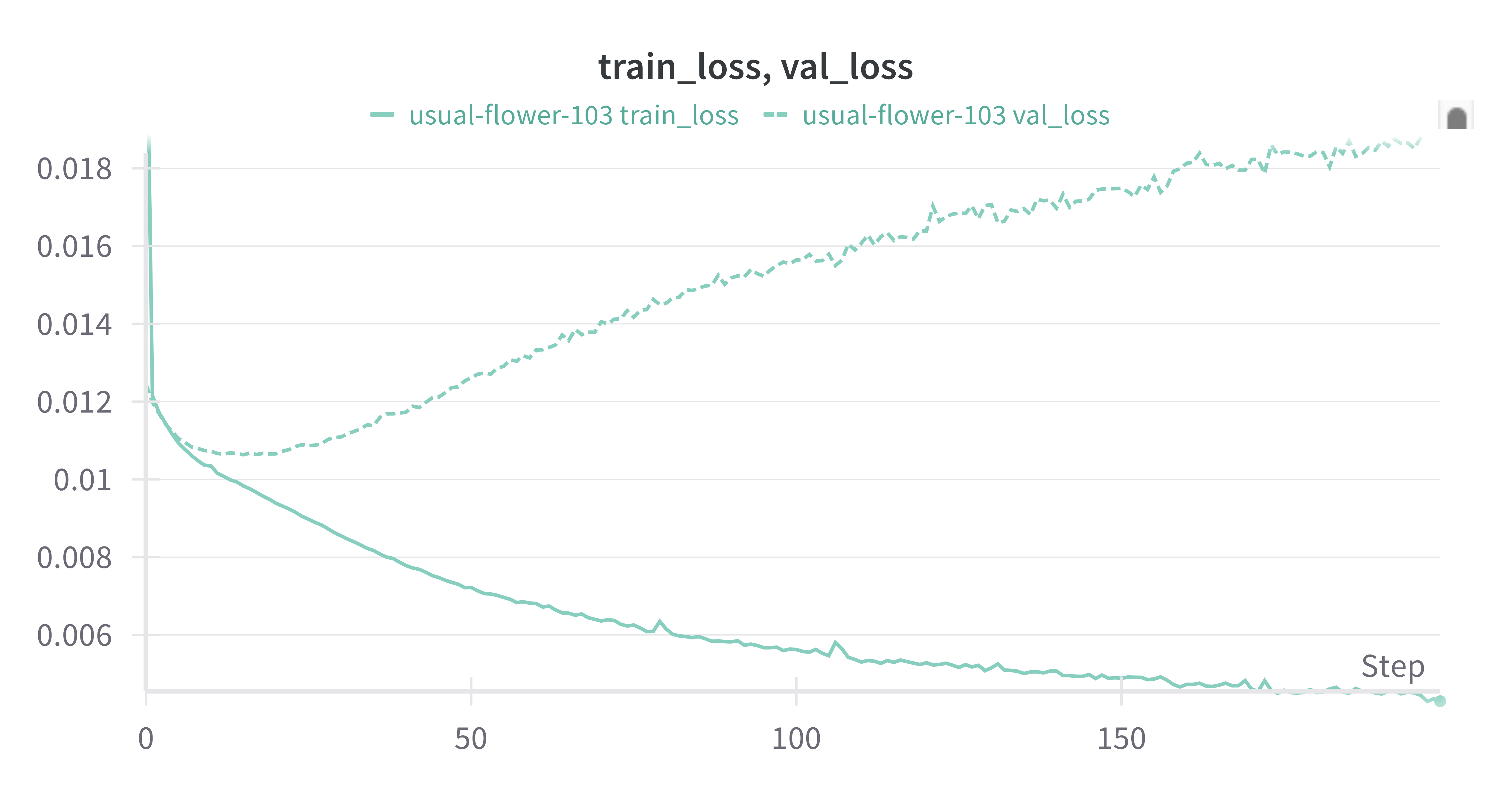 standard looking overtraining loss curves